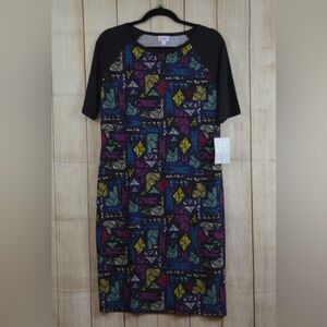 LuLaRoe Julia Colorful Geometric Midi Dress